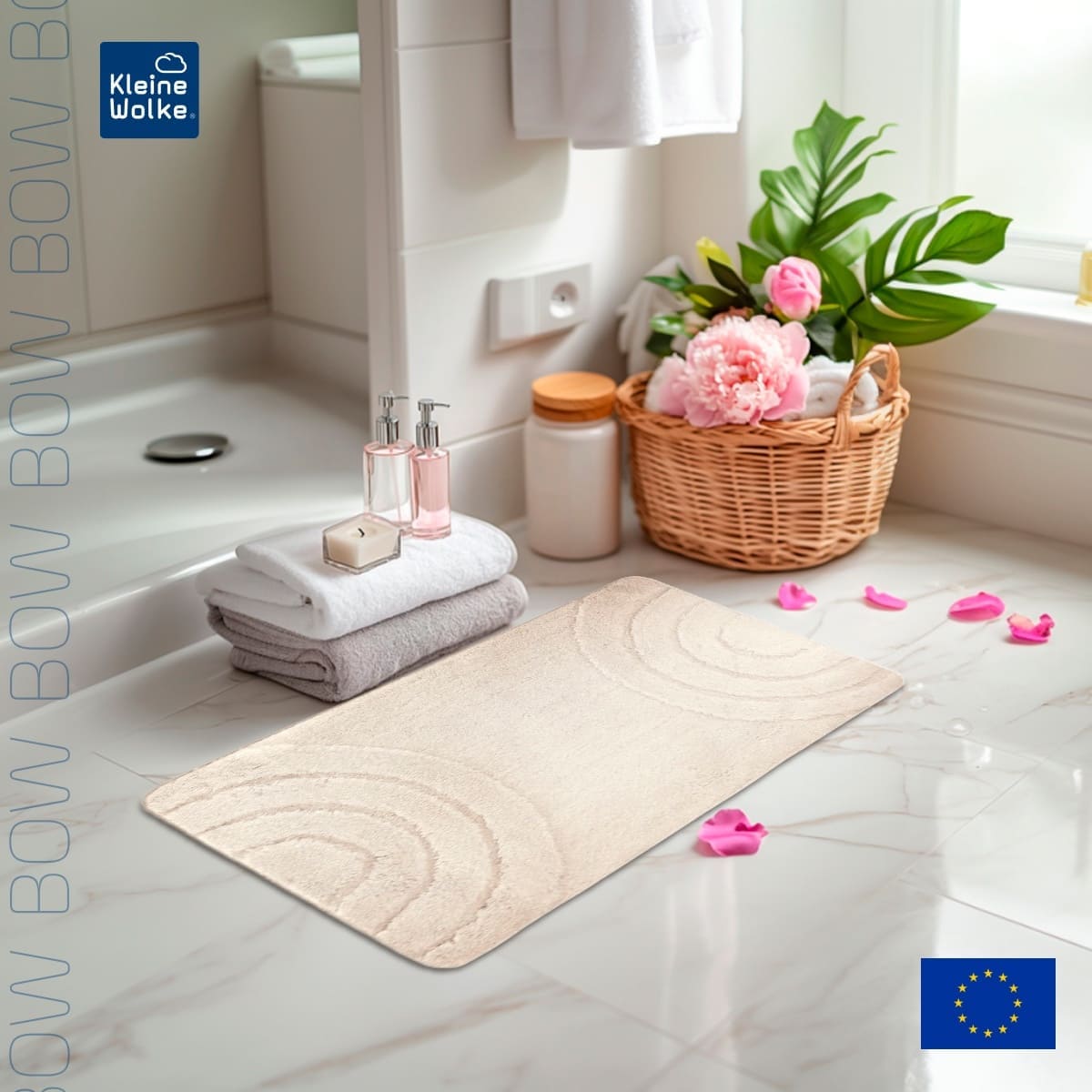 Коврик для ванной комнаты Kleine Wolke Bow Sandbeige 80x140см