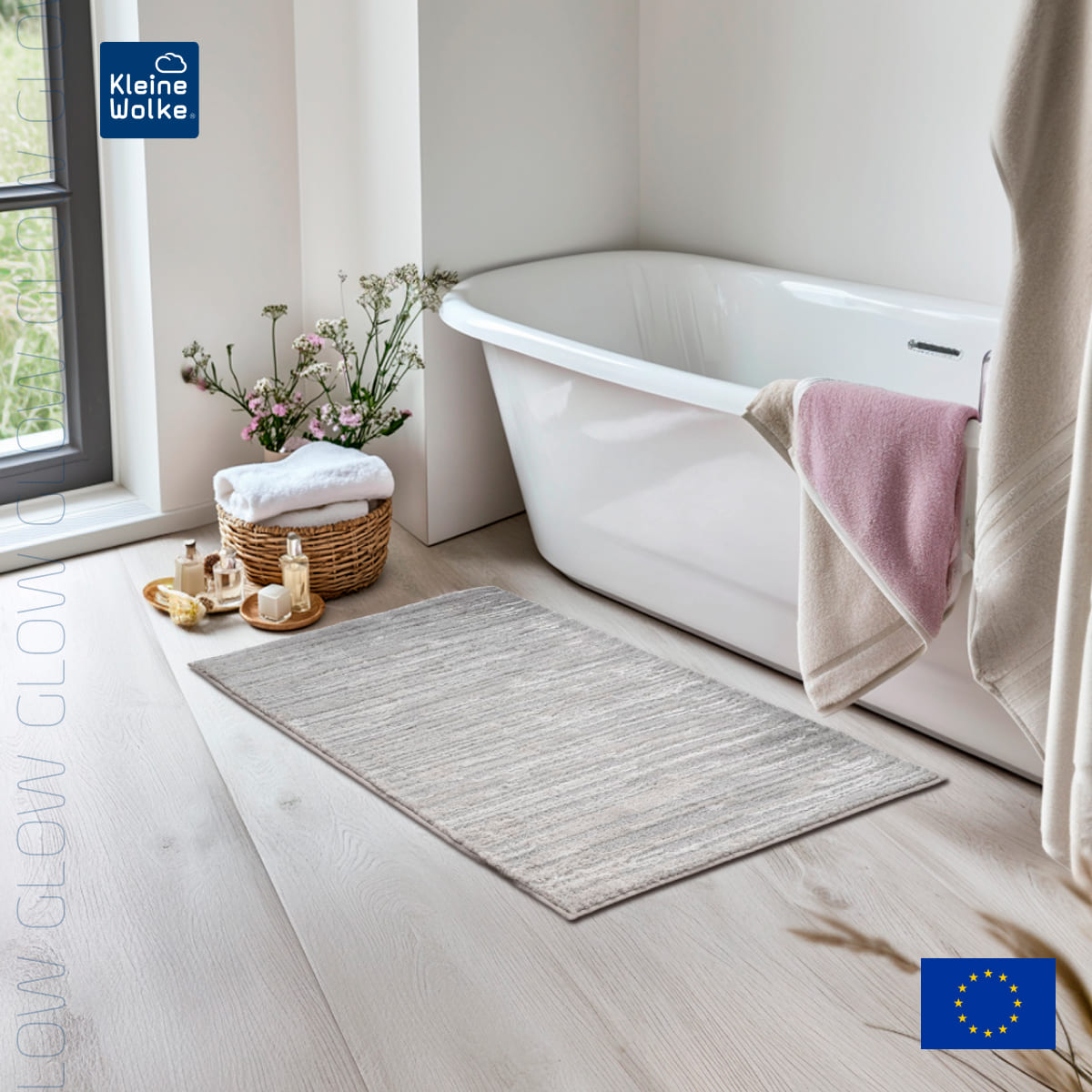 Коврик для ванной комнаты Kleine Wolke Glow 70x120см, светло-серый