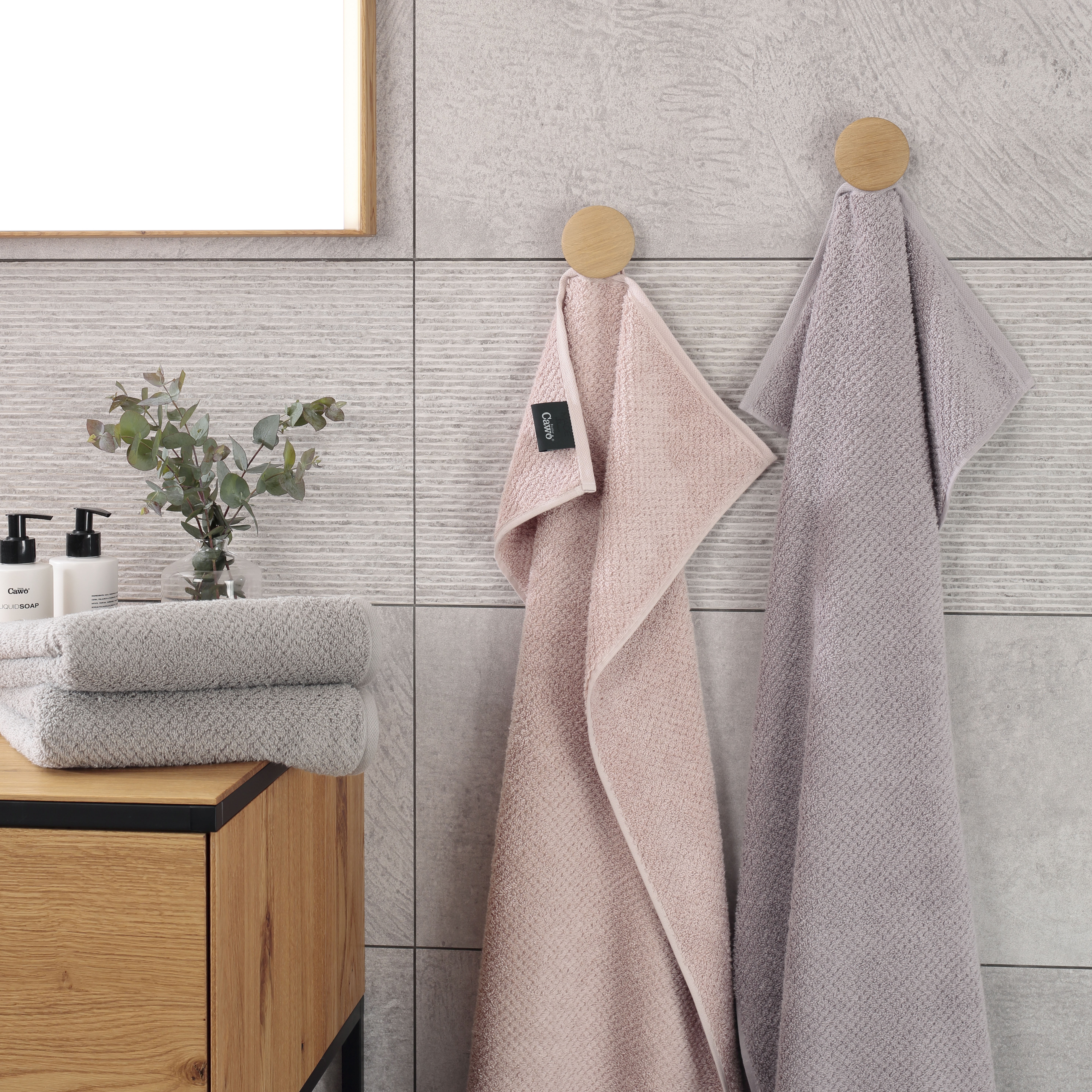 Полотенце махровое Cawo Pure 80x150см, цвет пудровый
