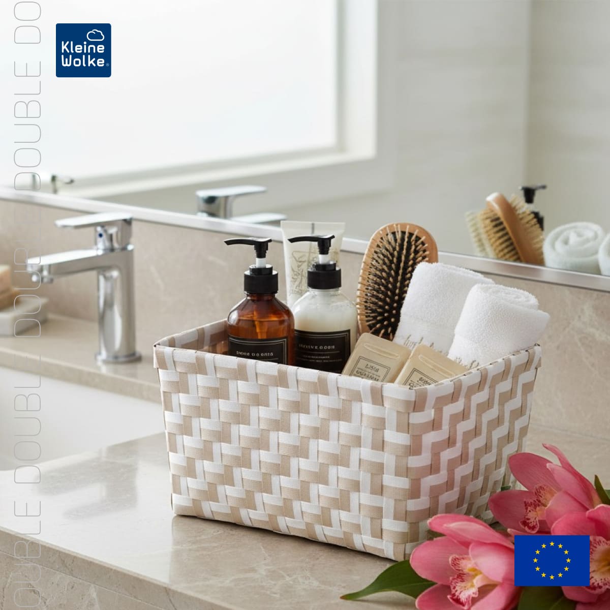 Корзина для хранения Kleine Wolke Box Double Nature 20х12х16,5см, цвет бежевый