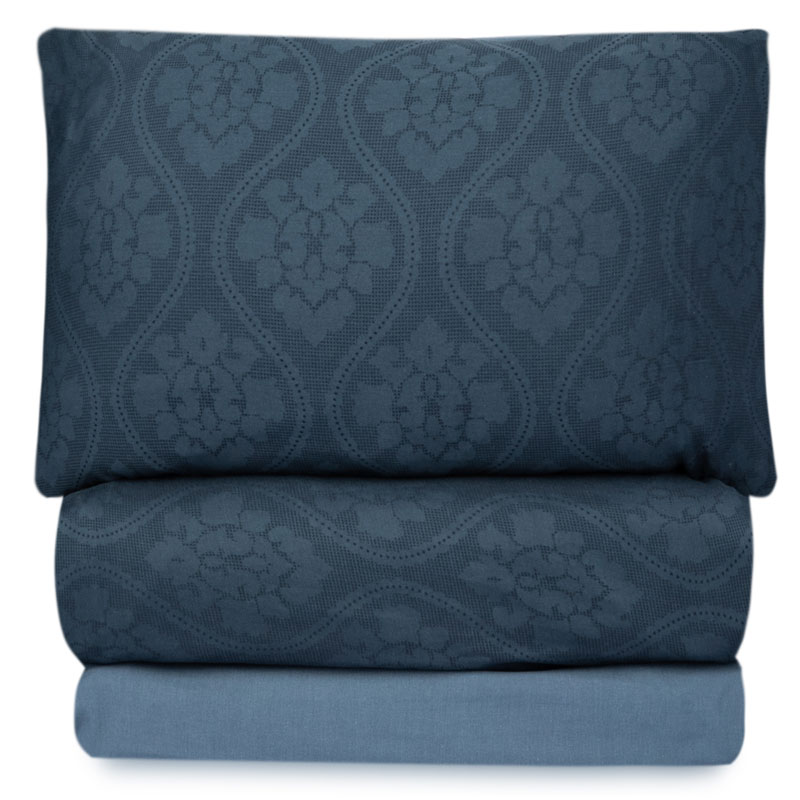 Комплект постельного белья семейный Home Linens Alice, голубой