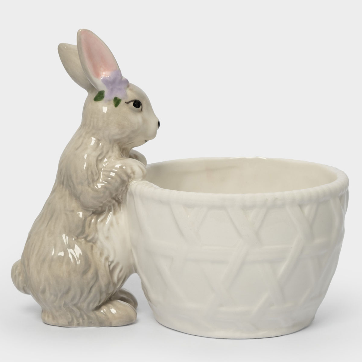 Конфетница Anna Lafarg Пасха Натуральная Кролик с корзинкой