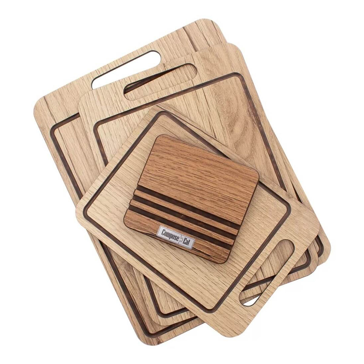 Набор разделочных досок на подставке ComposeEat Everyday дуб натуральный, 3шт