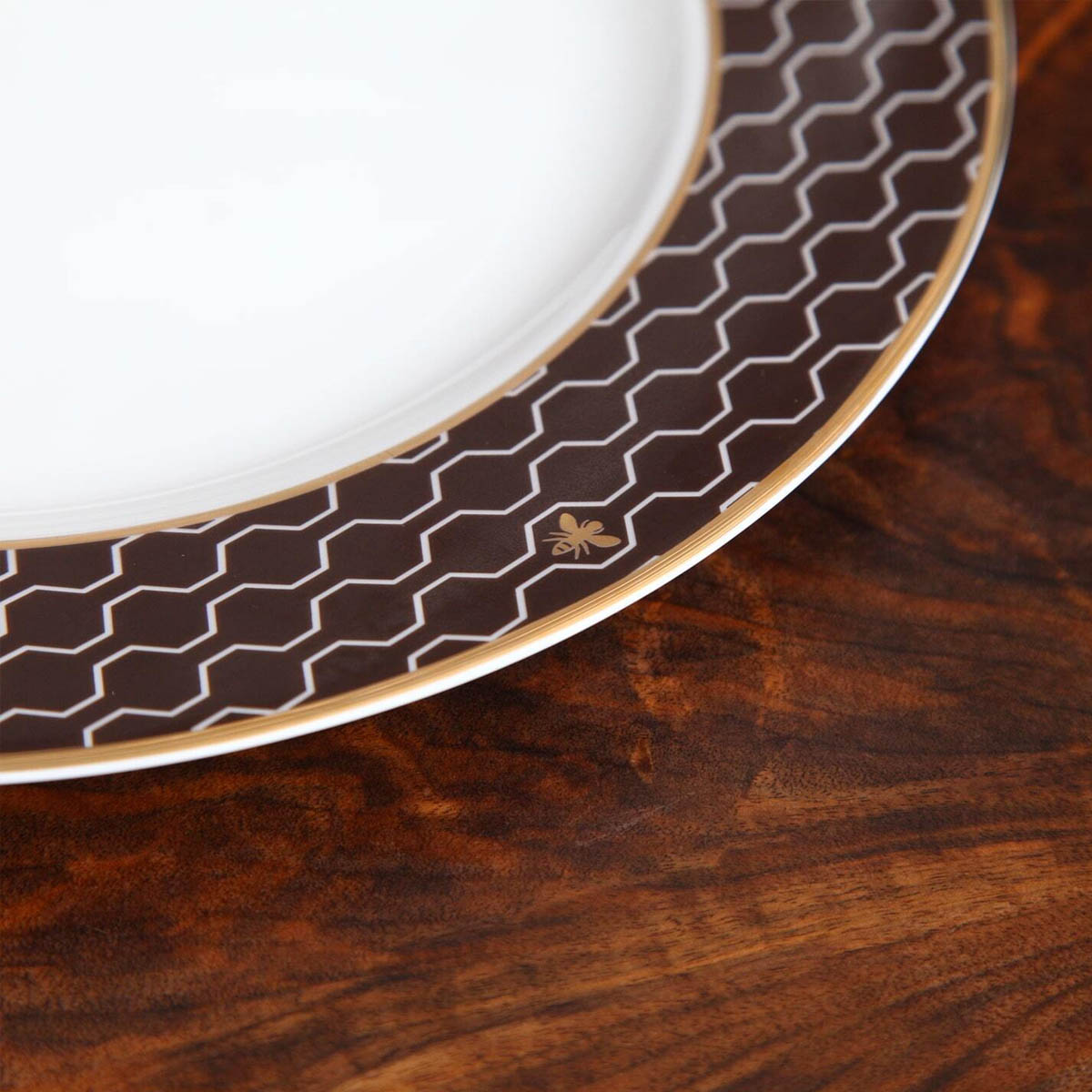 Тарелка обеденная Domique To Bee or Not, цвет темно-коричневый