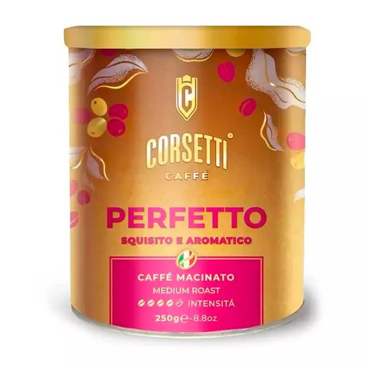 Кофе натуральный жареный молотый Corsetti Perfetto 250гр