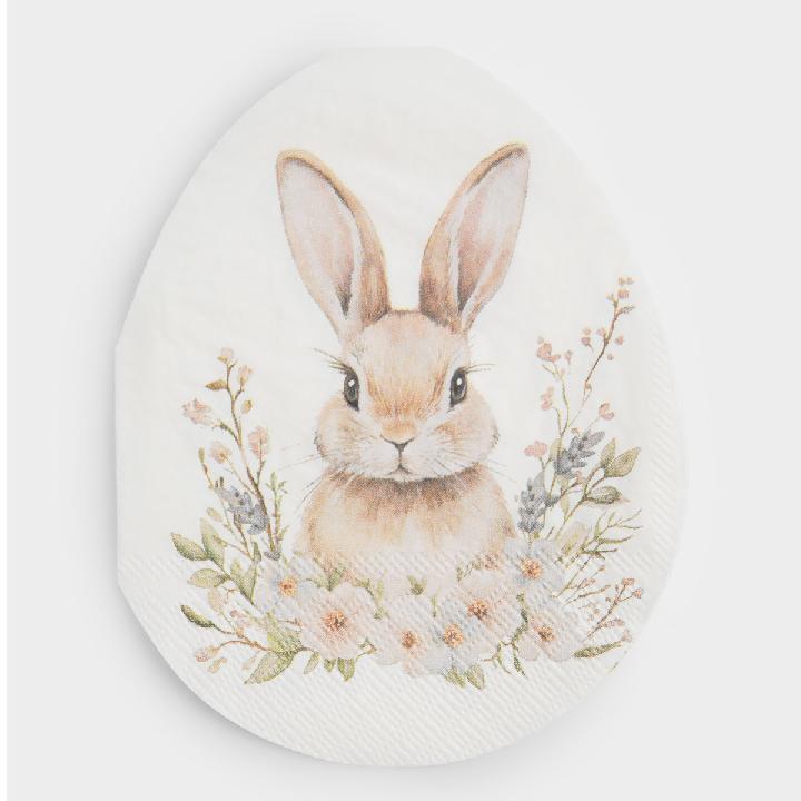 Салфетки бумажные Anna Lafarg Пасха Натуральная Кролик в цветах 20шт