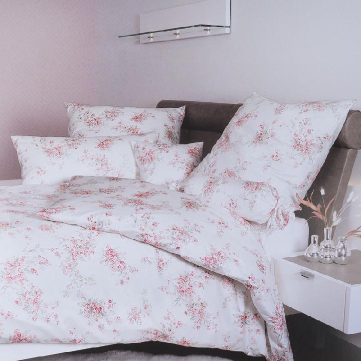 Комплект постельного белья 2-спальный Janine Messina Milano, белый с розовым