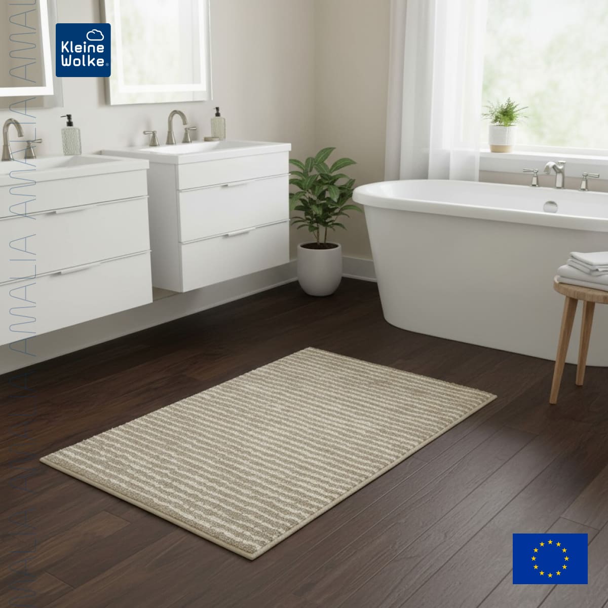 Коврик для ванной комнаты Kleine Wolke Amalia 60x90см, серо-коричневый