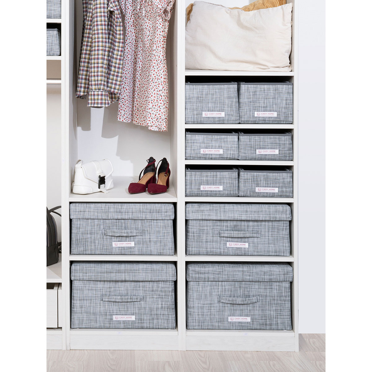 Короб с крышкой Casy Home For Professionals 50x44x28см, серебряный