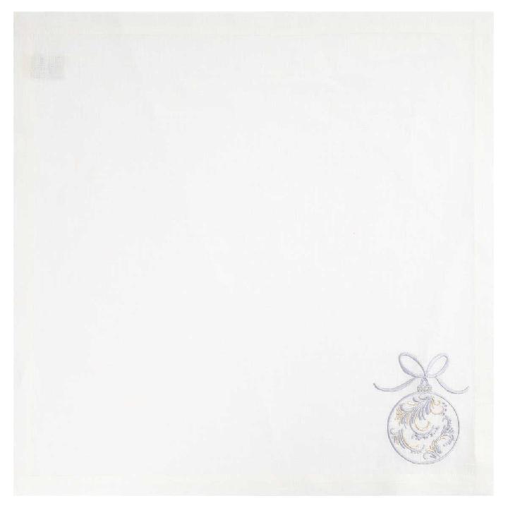 Салфетка сервировочная Amitile Шарик, цвет белый вышивка цветная