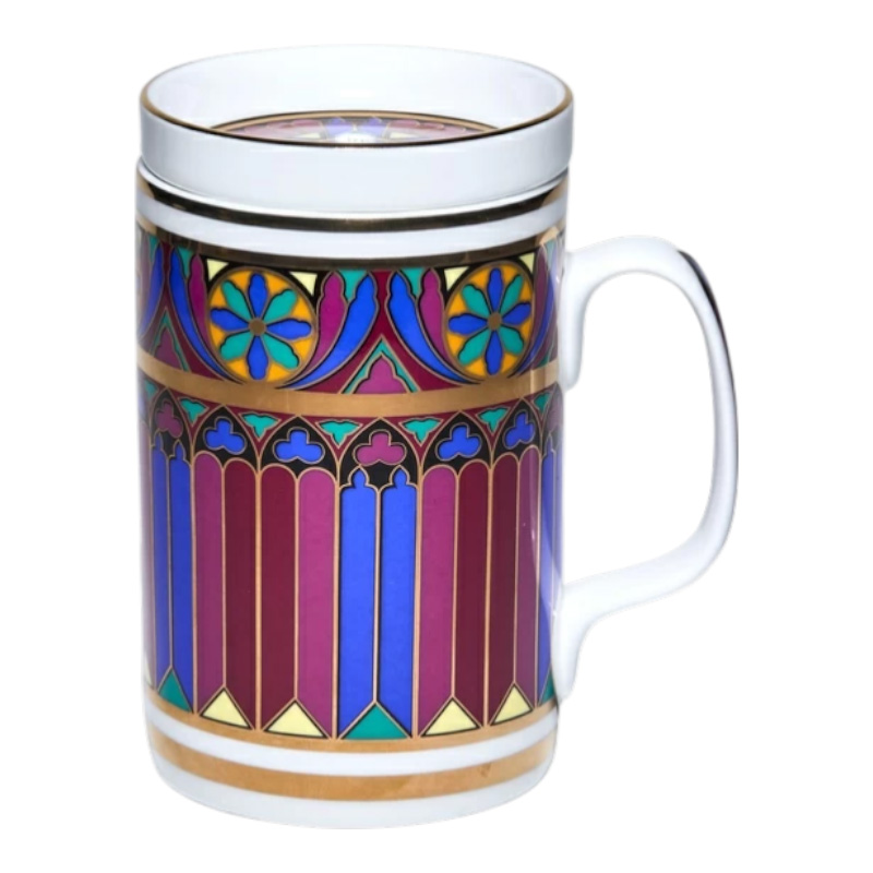 Кружка с блюдцем и крышкой Императорский фарфоровый завод Готический 390мл