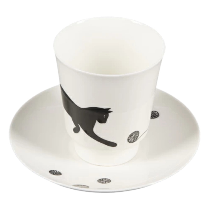 Пара чайная Императорский фарфоровый завод Котовасия Веселый клубочек