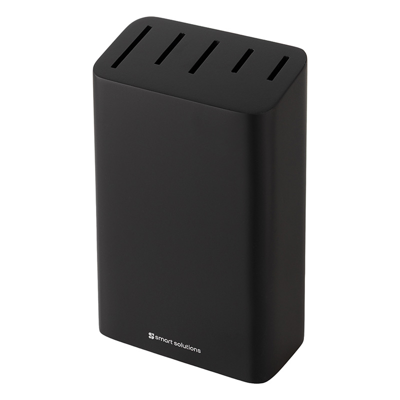 Набор ножей кухонных с подставкой Smart Solutions Prime 5шт, черный