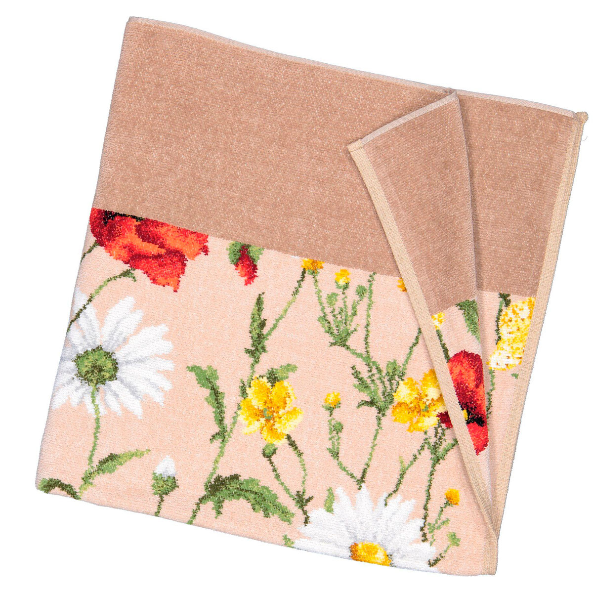 Полотенце Feiler Daisy Field Beige 75x150см, сафари