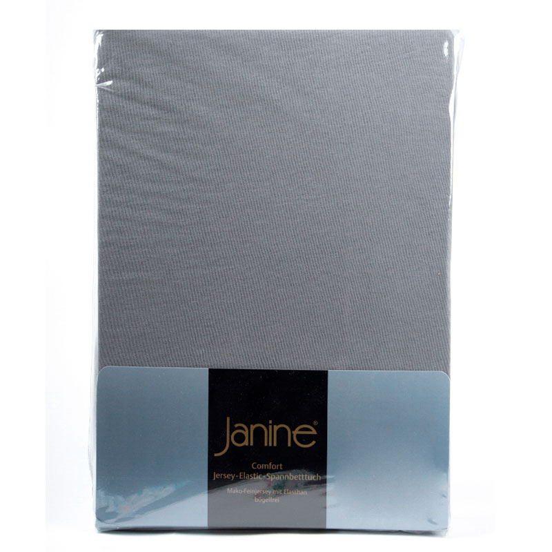 Простыня на резинке 1,5-спальная 150x200см Janine Elastic, цвет светлый серый