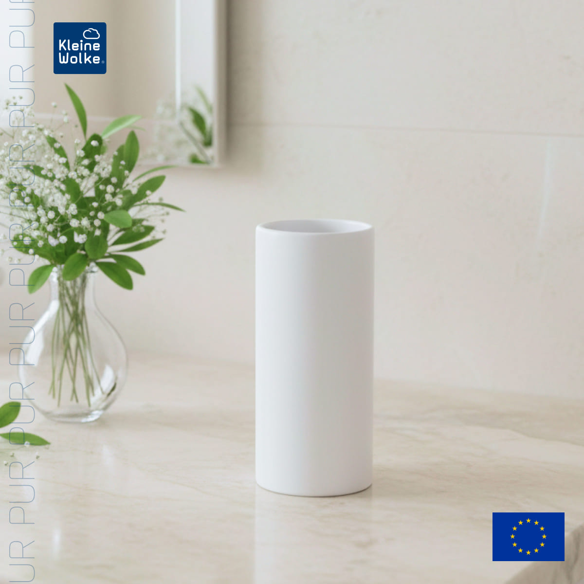 Стакан для зубных щеток Kleine Wolke Pur, белый
