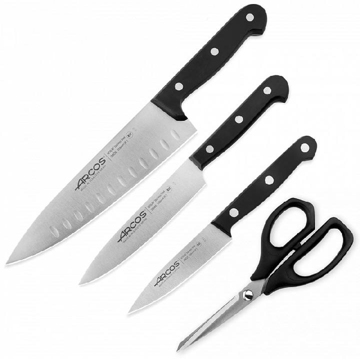 Набор ножей кухонных Arcos Universal 3шт, ножницы в подарок