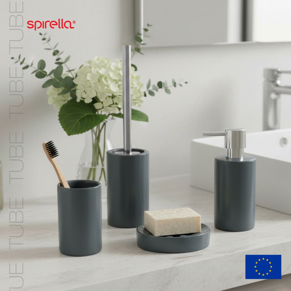 Дозатор для жидкого мыла Spirella Tube, серый