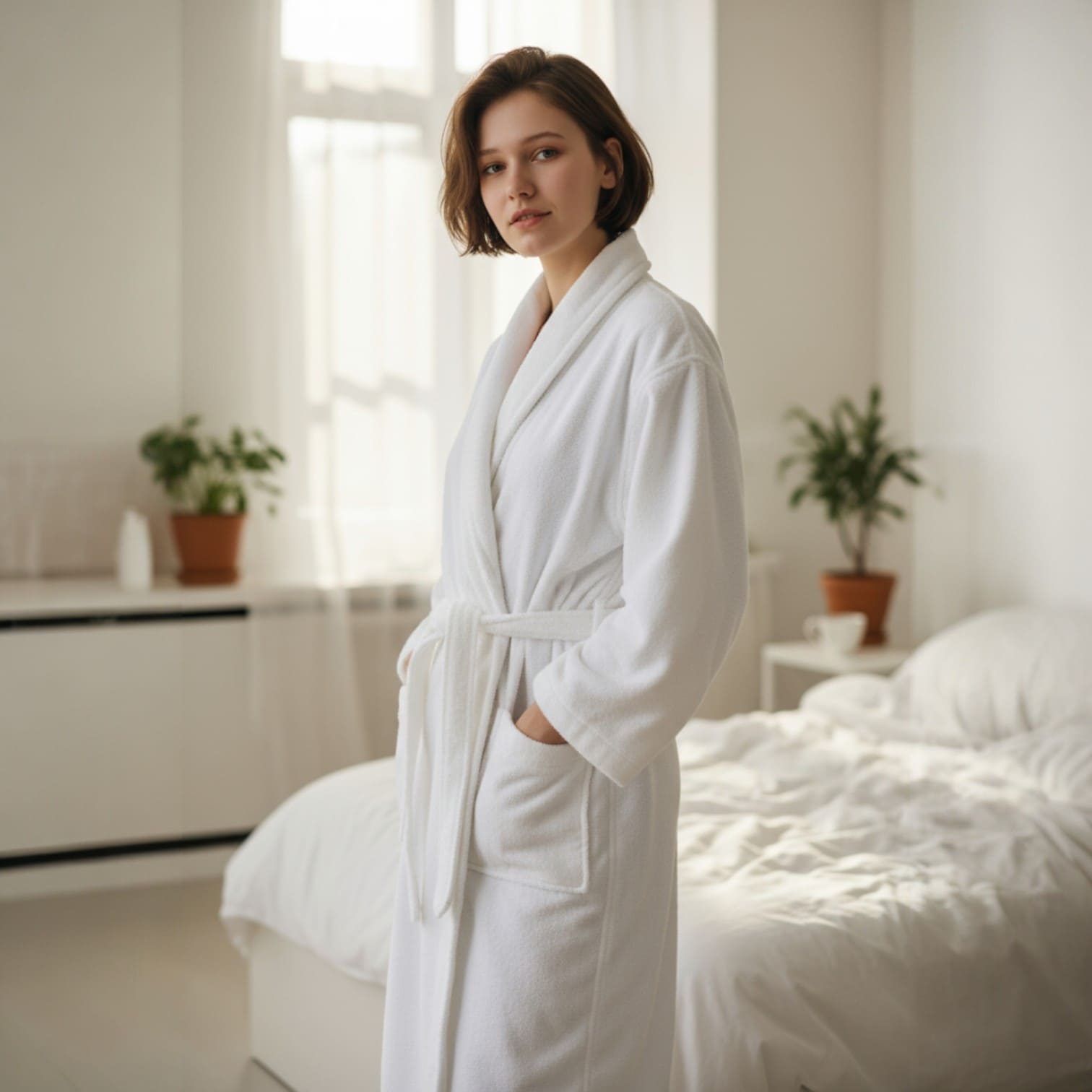 Халат махровый Lameirinho Basic размер XXL, белый