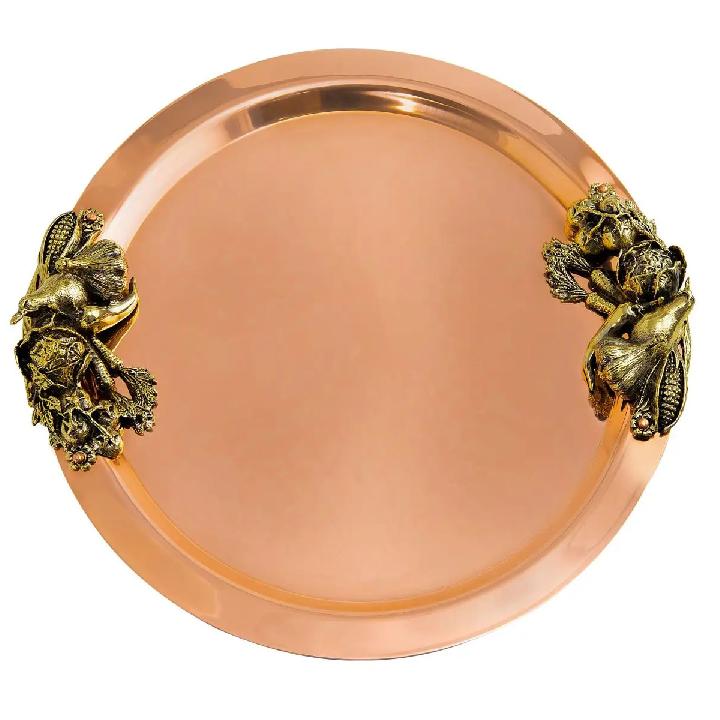 Поднос Кольчугинский Мельхиор Овощи медный