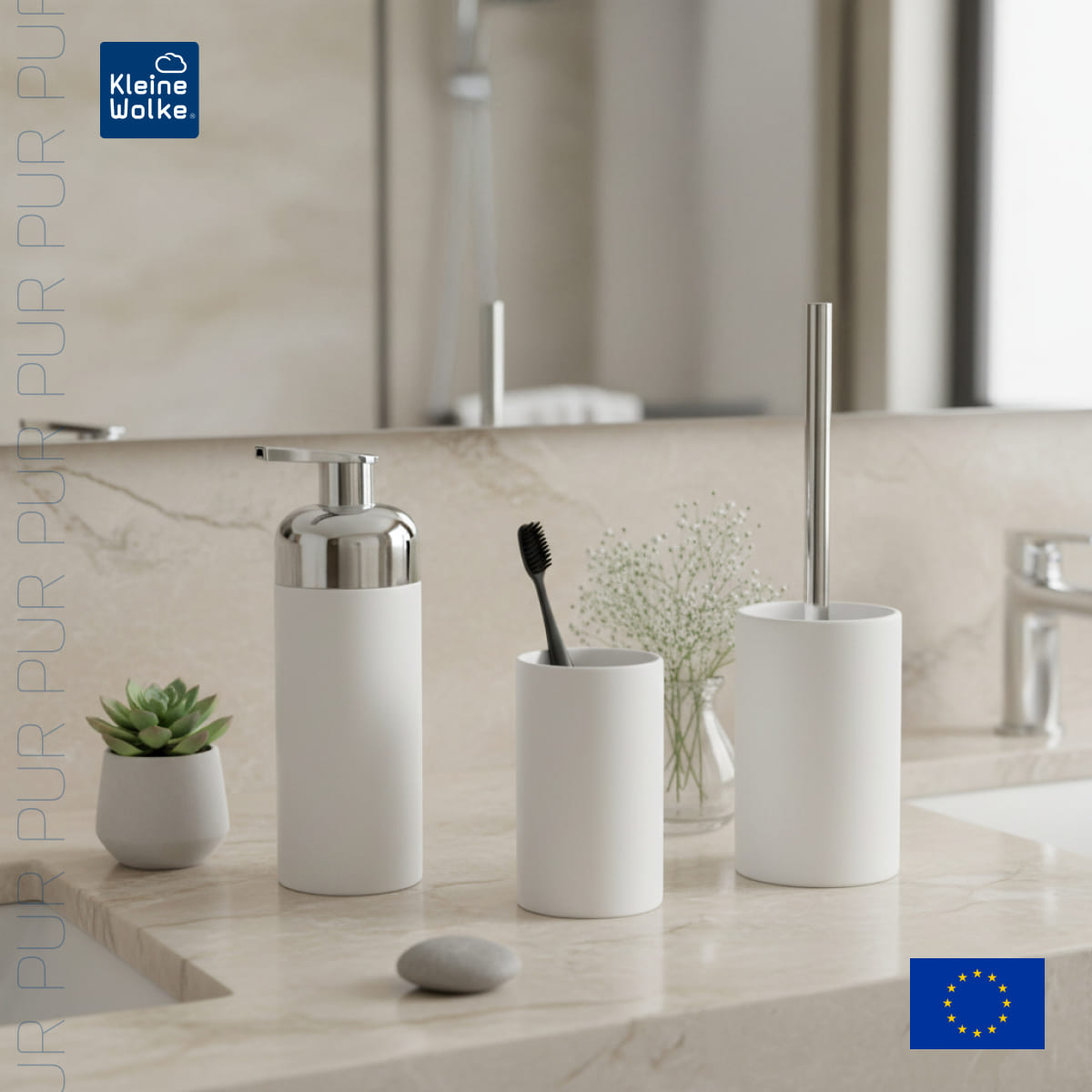 Стакан для зубных щеток Kleine Wolke Pur, белый