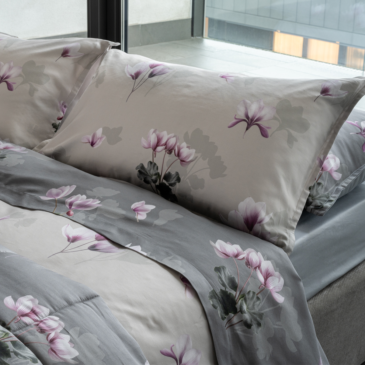 Комплект постельного белья евро Emanuela Galizzi Mindy 2551, серый