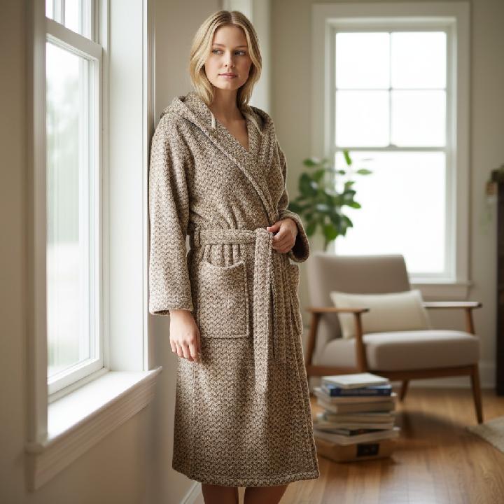 Халат Casa Lusso размер S, цвет бежевый 