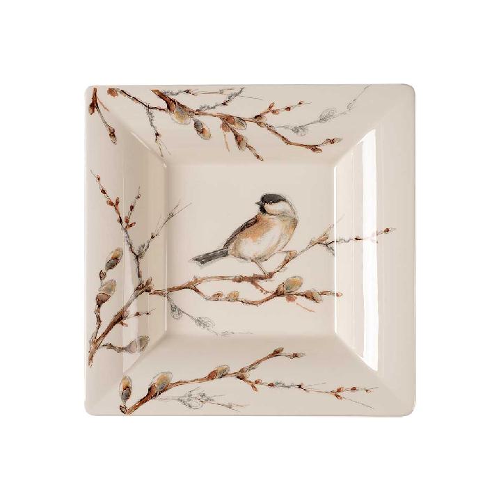 Блюдо Gien Oiseaux Foret квадратное