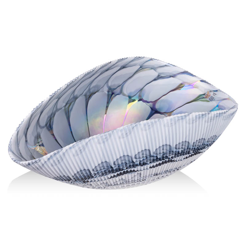 Блюдо декоративное Yalos Shell, цвет белый с черными нитями