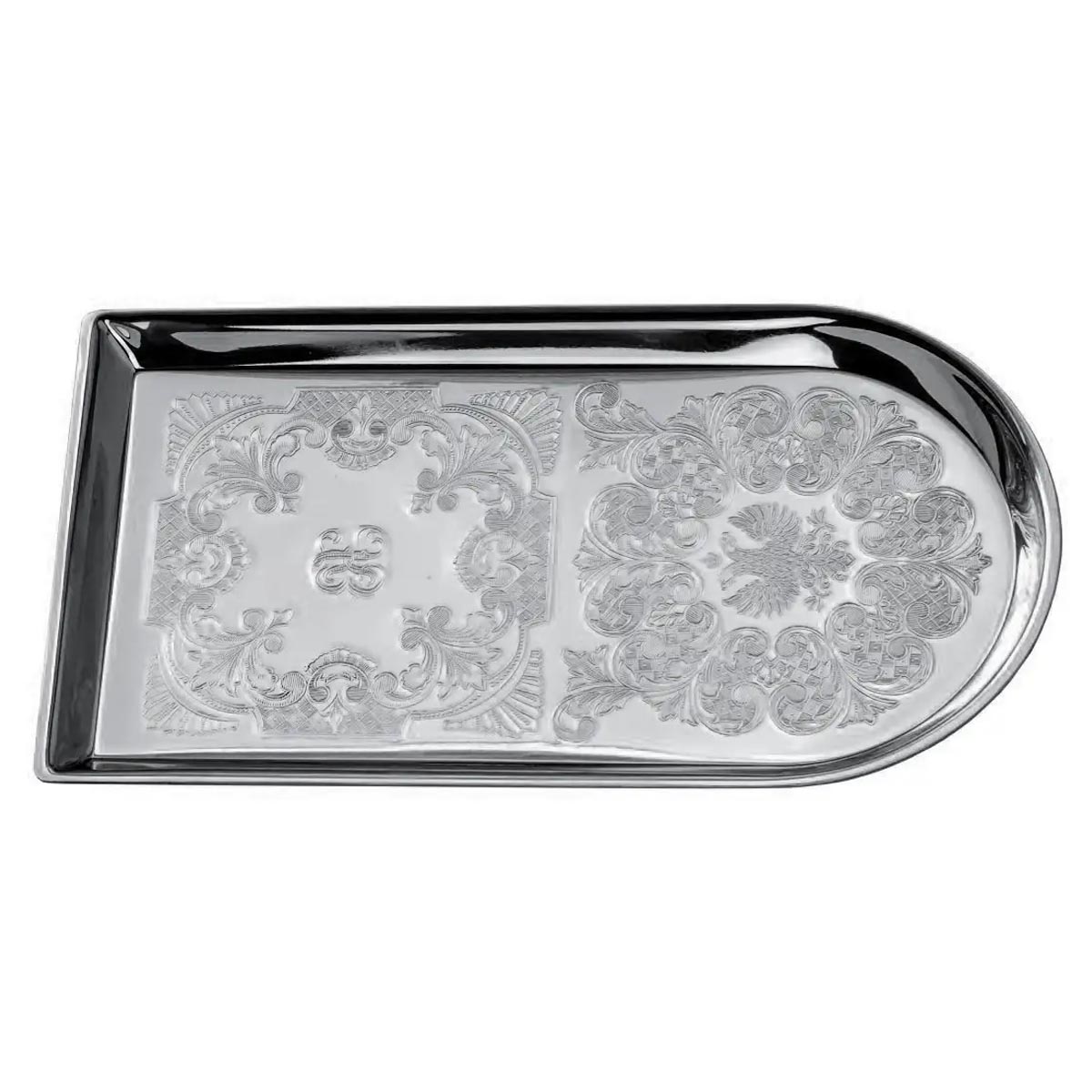 Поднос для чая Кольчугинский Мельхиор с гравировкой