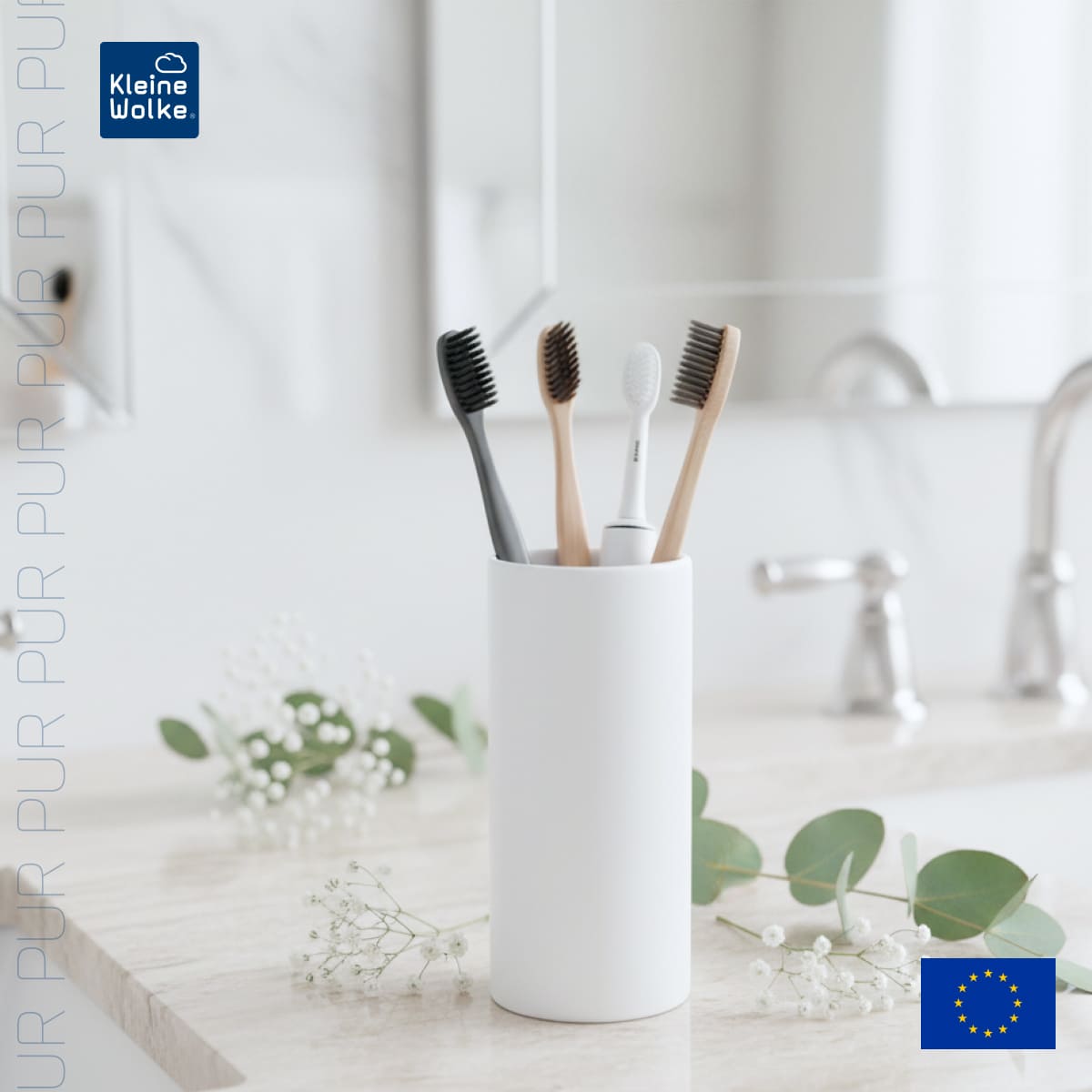 Стакан для зубных щеток Kleine Wolke Pur, белый