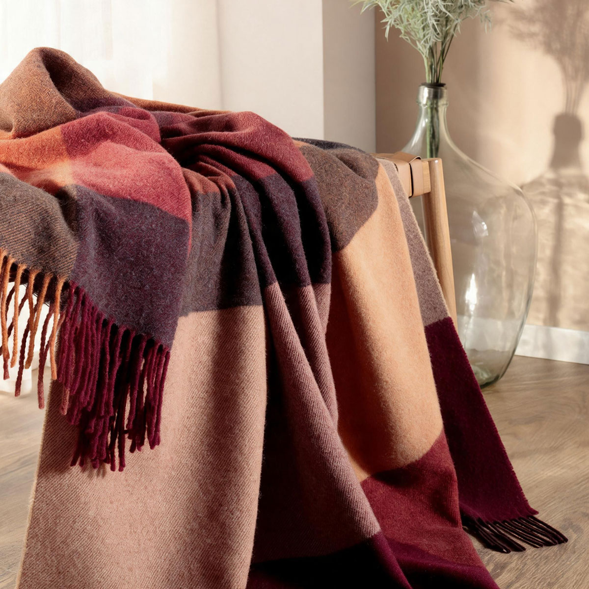 Плед 130x170см Biederlack Naturals & Plaids Pleasant Ruby