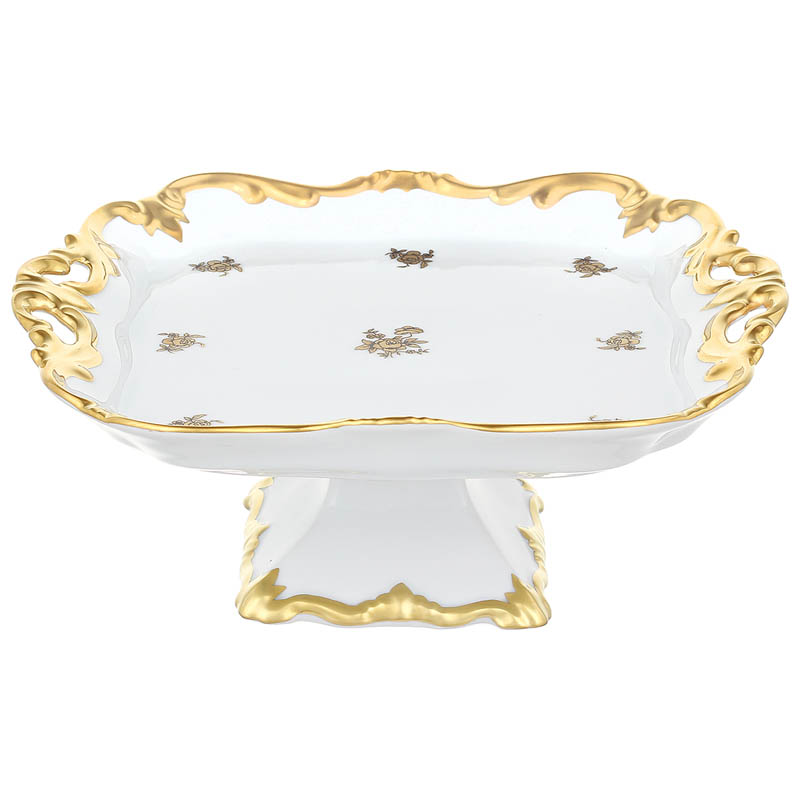 Блюдо квадратное Weimar Porzellan Роза Золотая