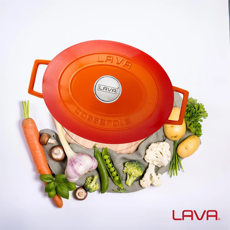 Утятница чугунная Lava 4,67л, цвет оранжевый