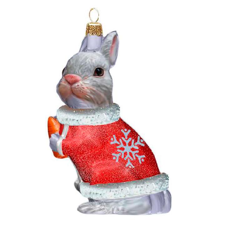 Елочное украшение Коломеев Зайчик пушистый