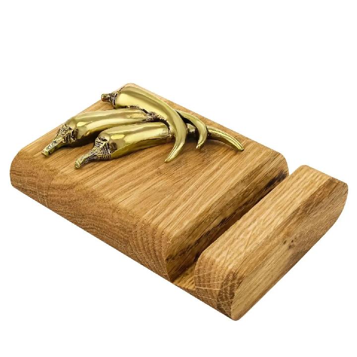 Подставка для телефона Кольчугинский Мельхиор Перцы латунь с чернением