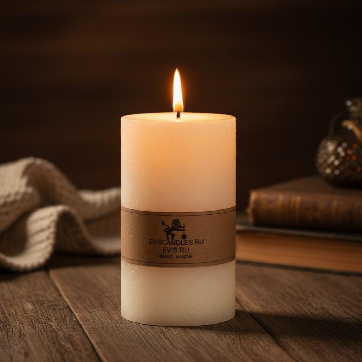 Свеча-цилиндр Zapel Бирмингем 20см айвори