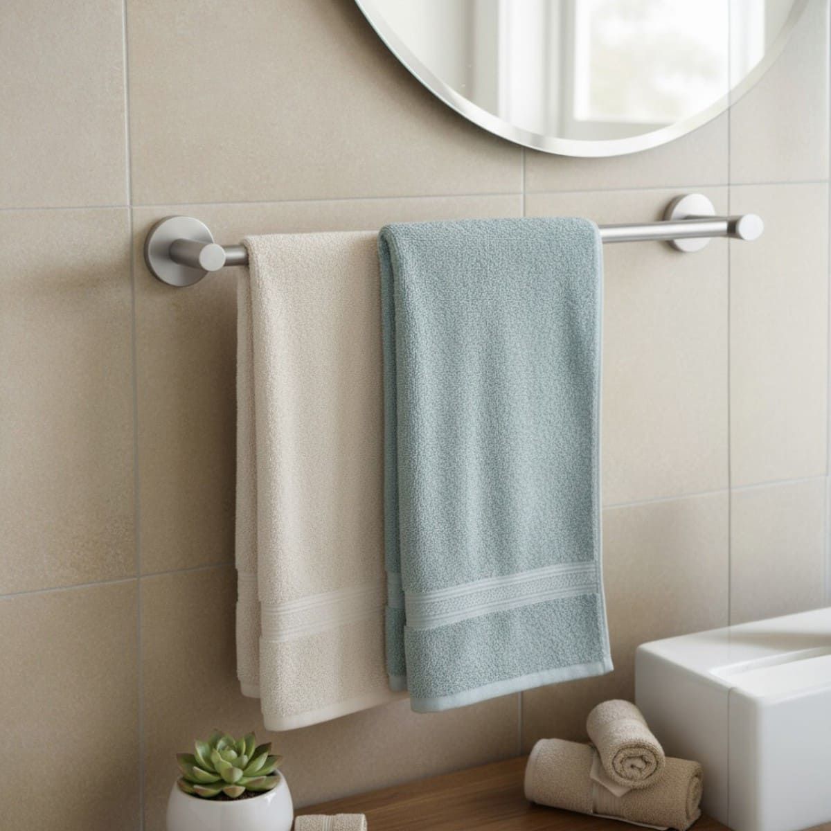 LUGANO Держатель для полотенец, 60.9 x 4.8 x 7 см, алюм.