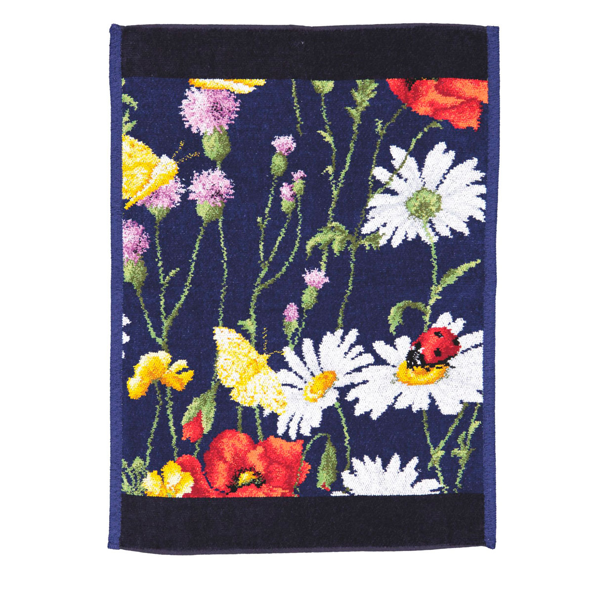 Полотенце Feiler Daisy Field Blue 50x100см, цвет иссиня-черный