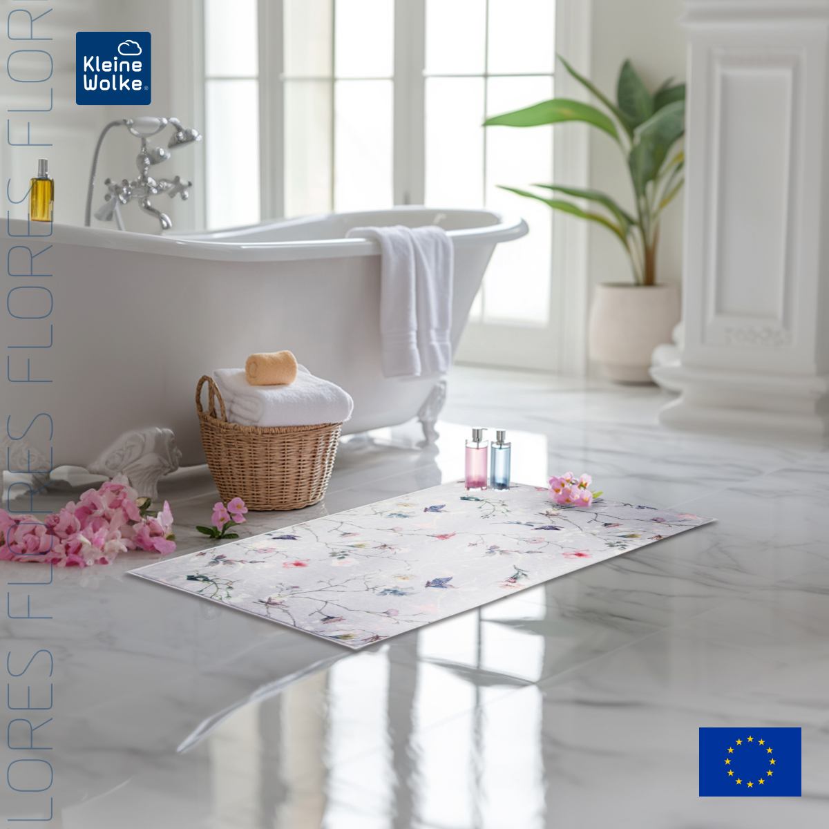 Коврик для ванной комнаты Kleine Wolke Flores Multicolor