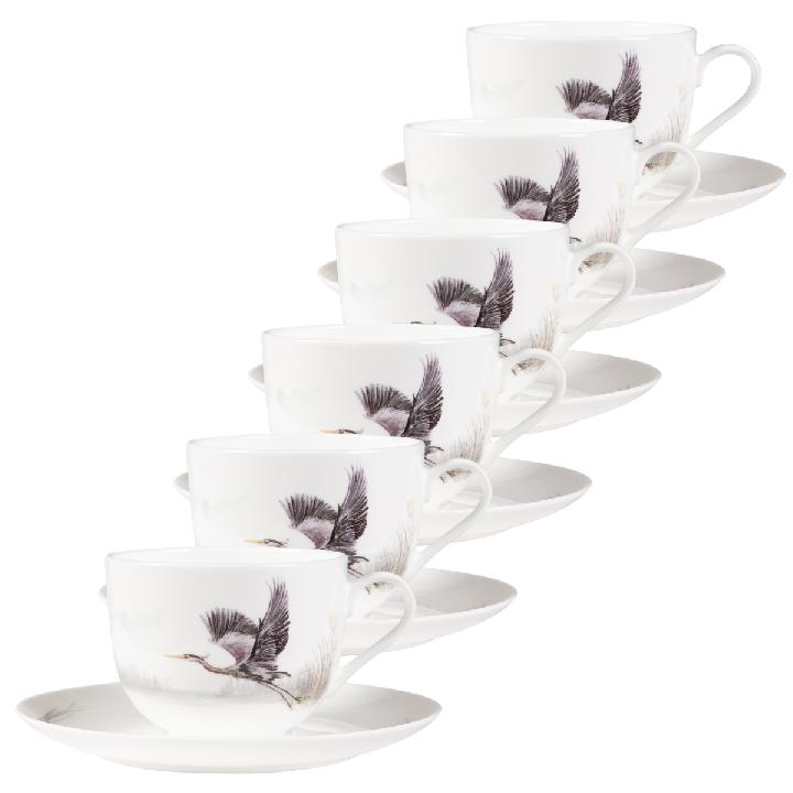 Набор чайных пар Zapel Ardea Cinerea 12 предметов на 6 персон