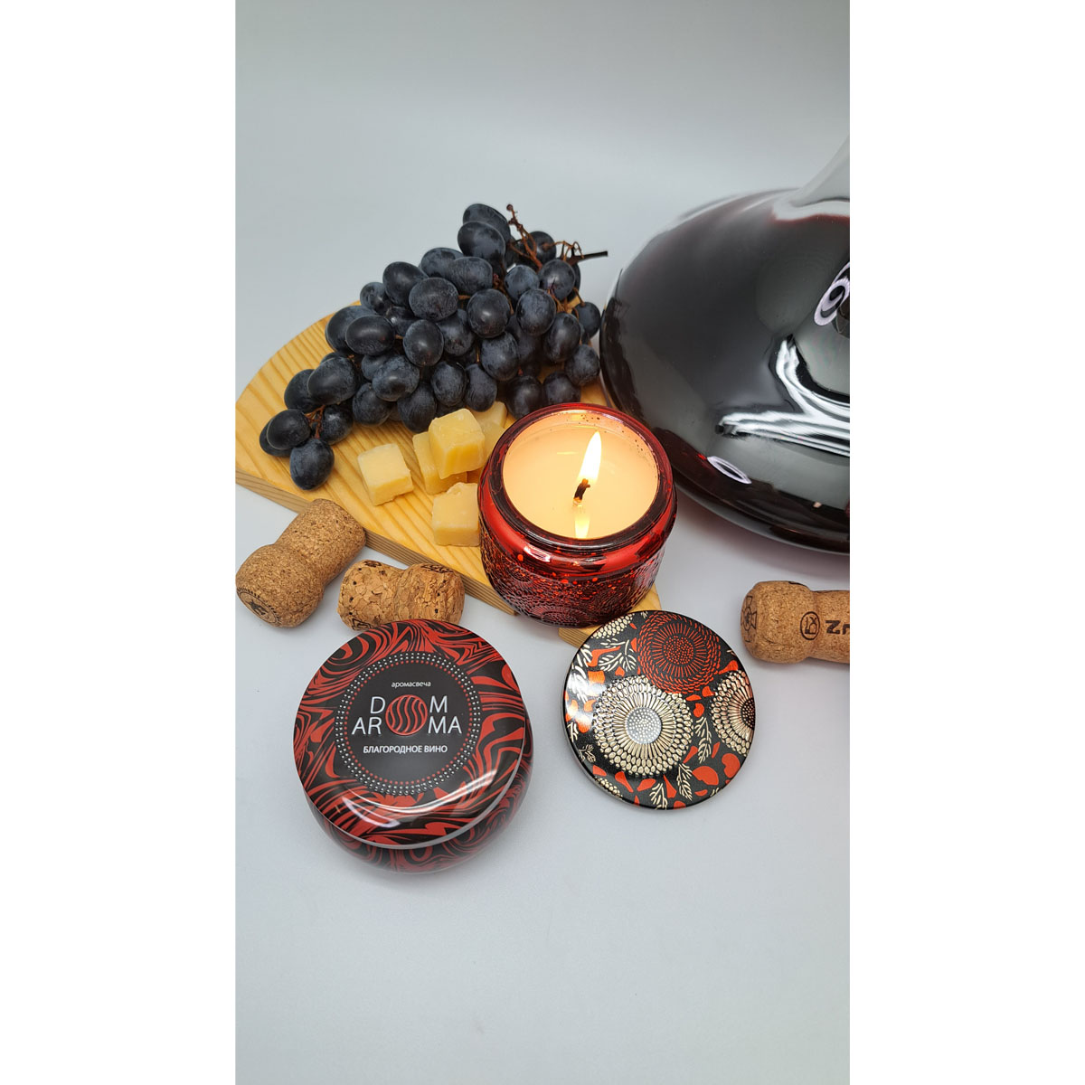 Свеча ароматическая Dom Aroma Limited Вино с историей, в маленькой стеклянной банке