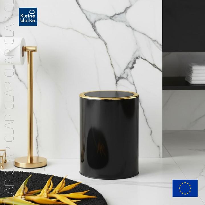 Ведро для мусора Kleine Wolke Golden Clap, цвет черный