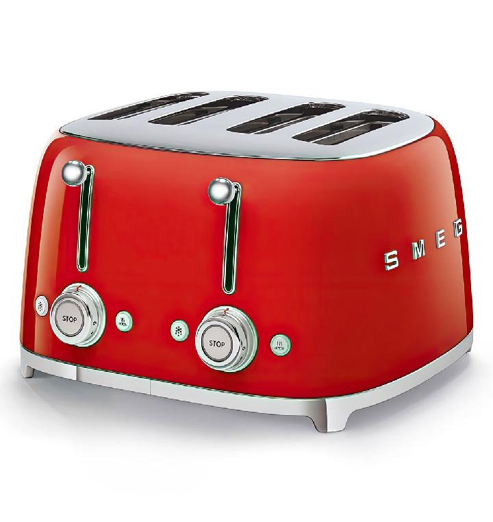 Тостер на 4 ломтика Smeg 50’s Style, красный