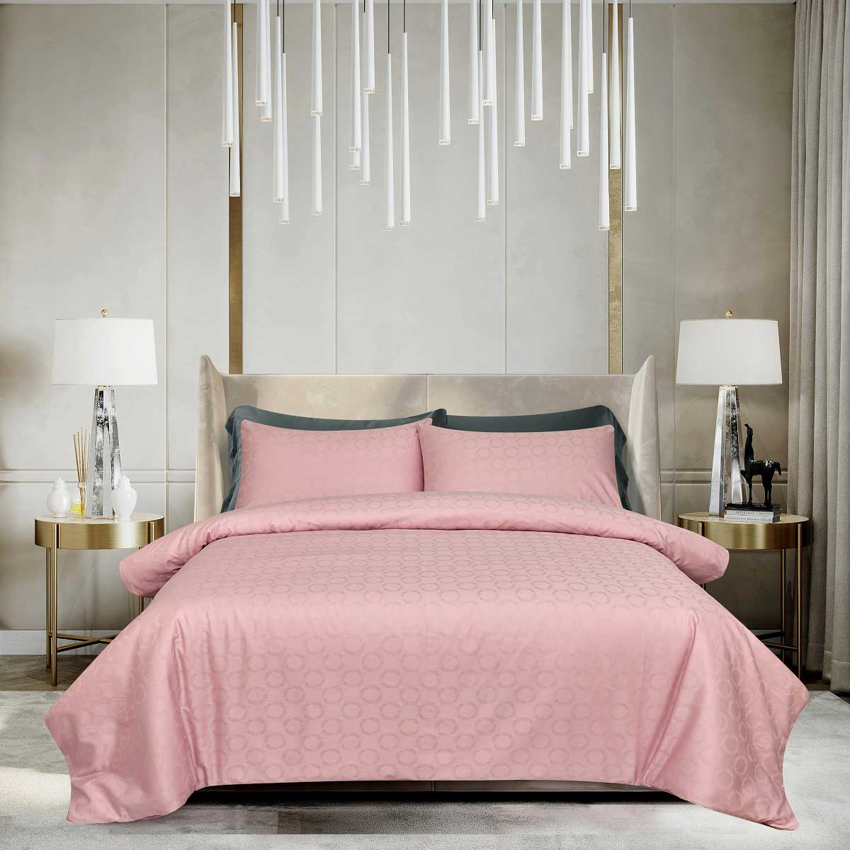 Комплект постельного белья евро Pappel pink geometric