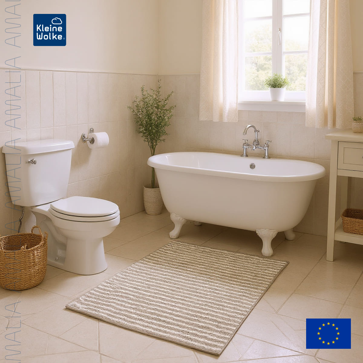 Коврик для ванной комнаты Kleine Wolke Amalia 60x90см, серо-коричневый