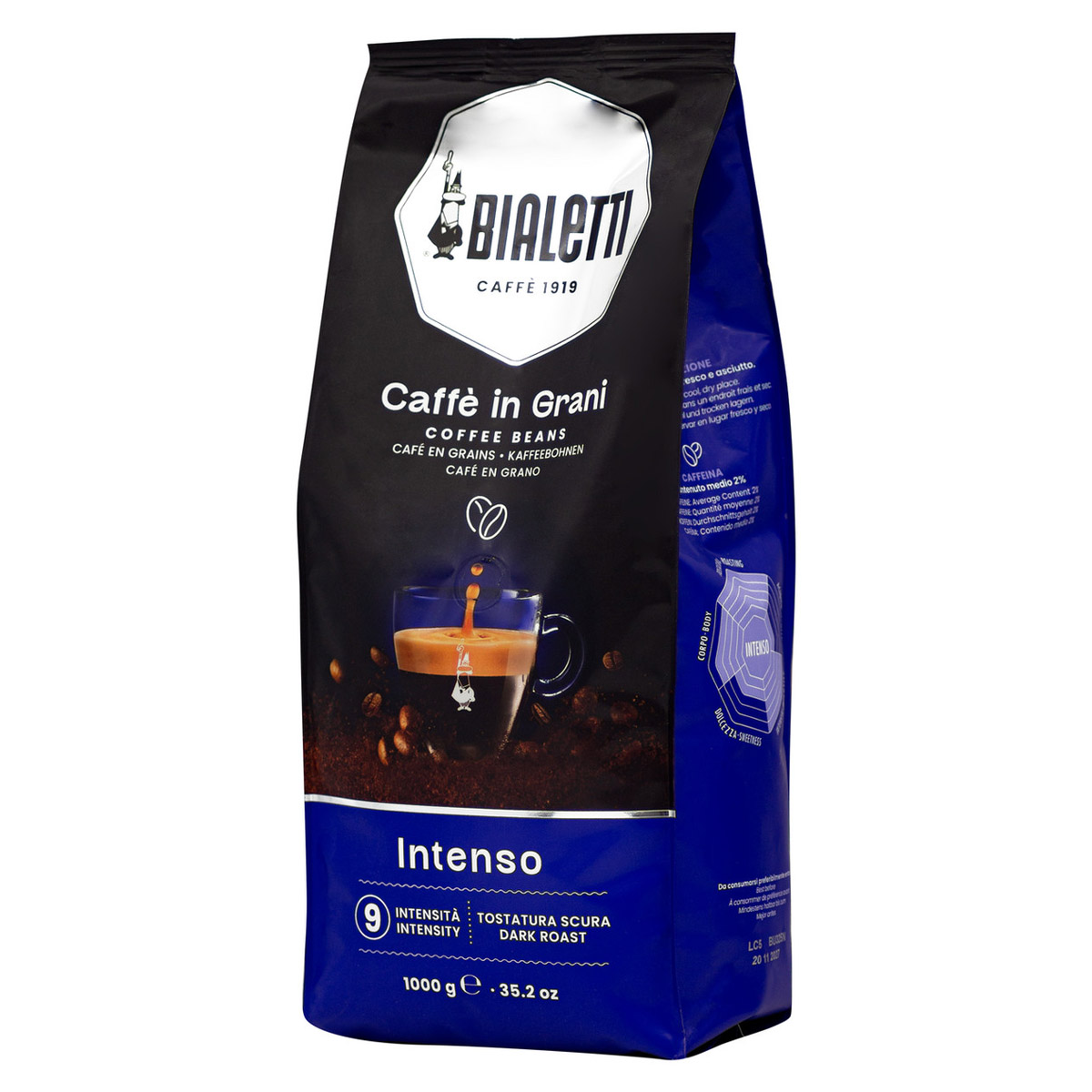 Кофе в зернах Bialetti Caffe in Grani Intenso 1000г