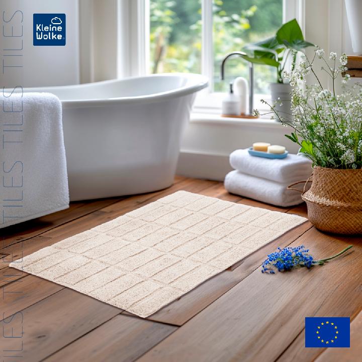 Коврик для ванной комнаты Kleine Wolke Tiles 60x100см, бежевый