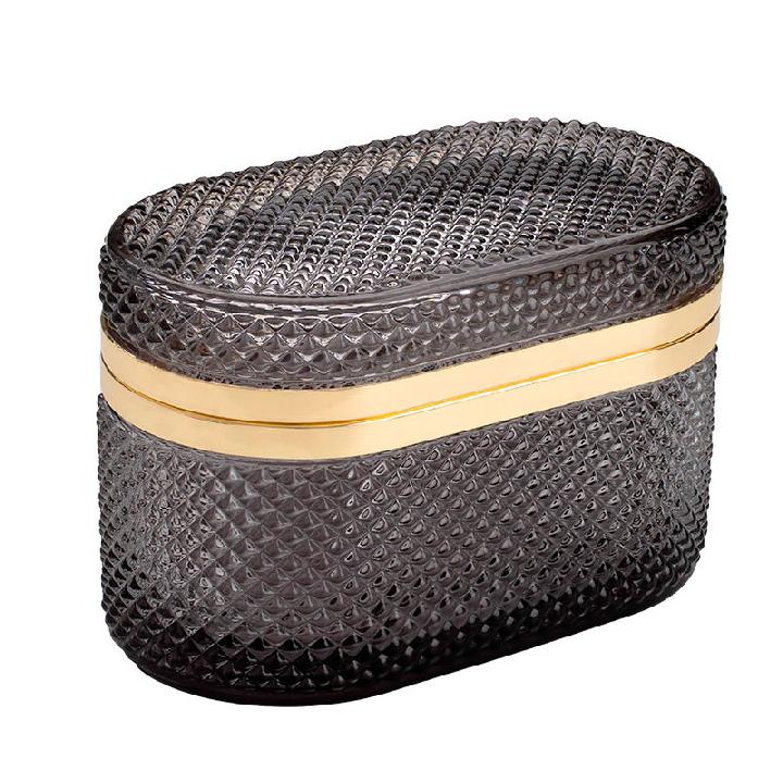 Шкатулка овальная Вещицы, цвет пепельно-черный