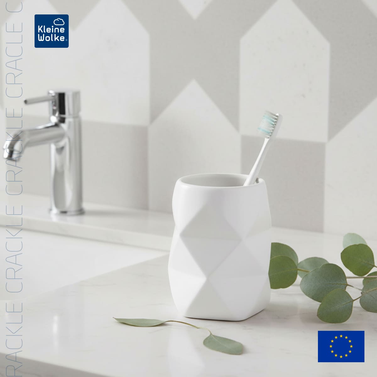 Стакан Kleine Wolke Golden Crackle, белый